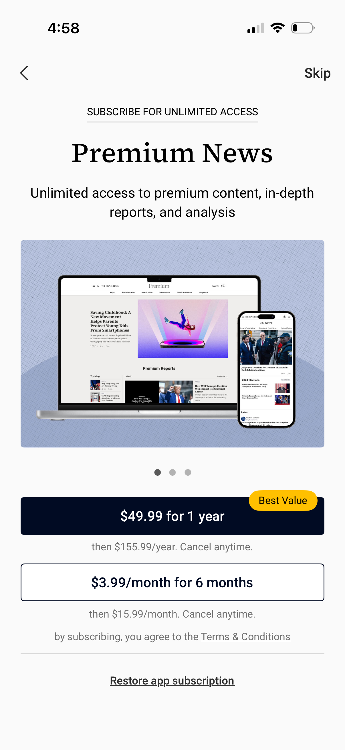 epoch-times paywall screenshot